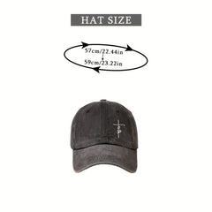 Faith Cross Embroidered Baseball Cap Distressed Unisex Dad Hat Sun Hats