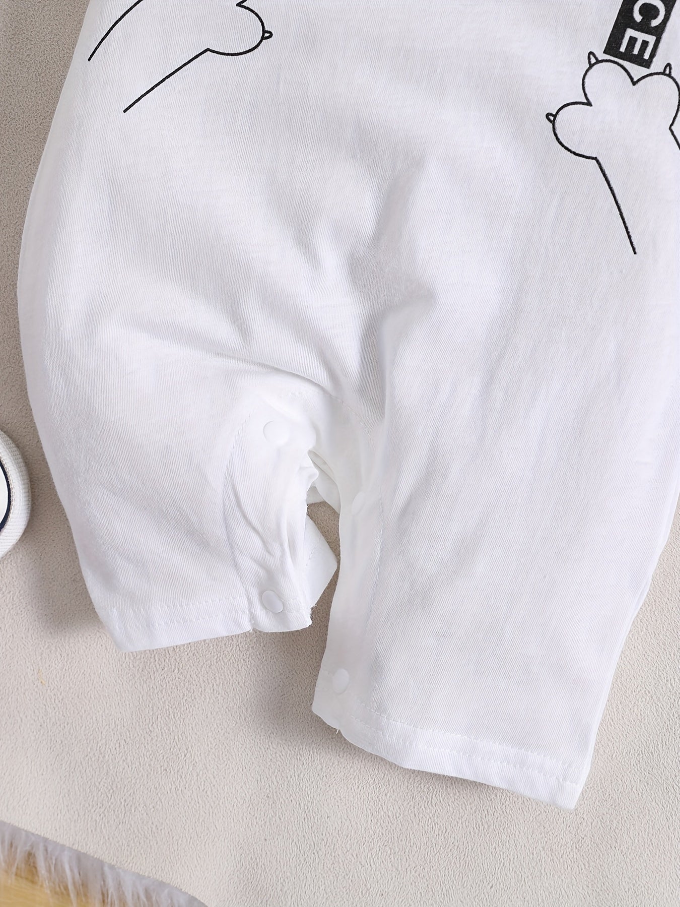 Baby Boys Bear Paw Letter Romper Short Sleeves Summer Romper