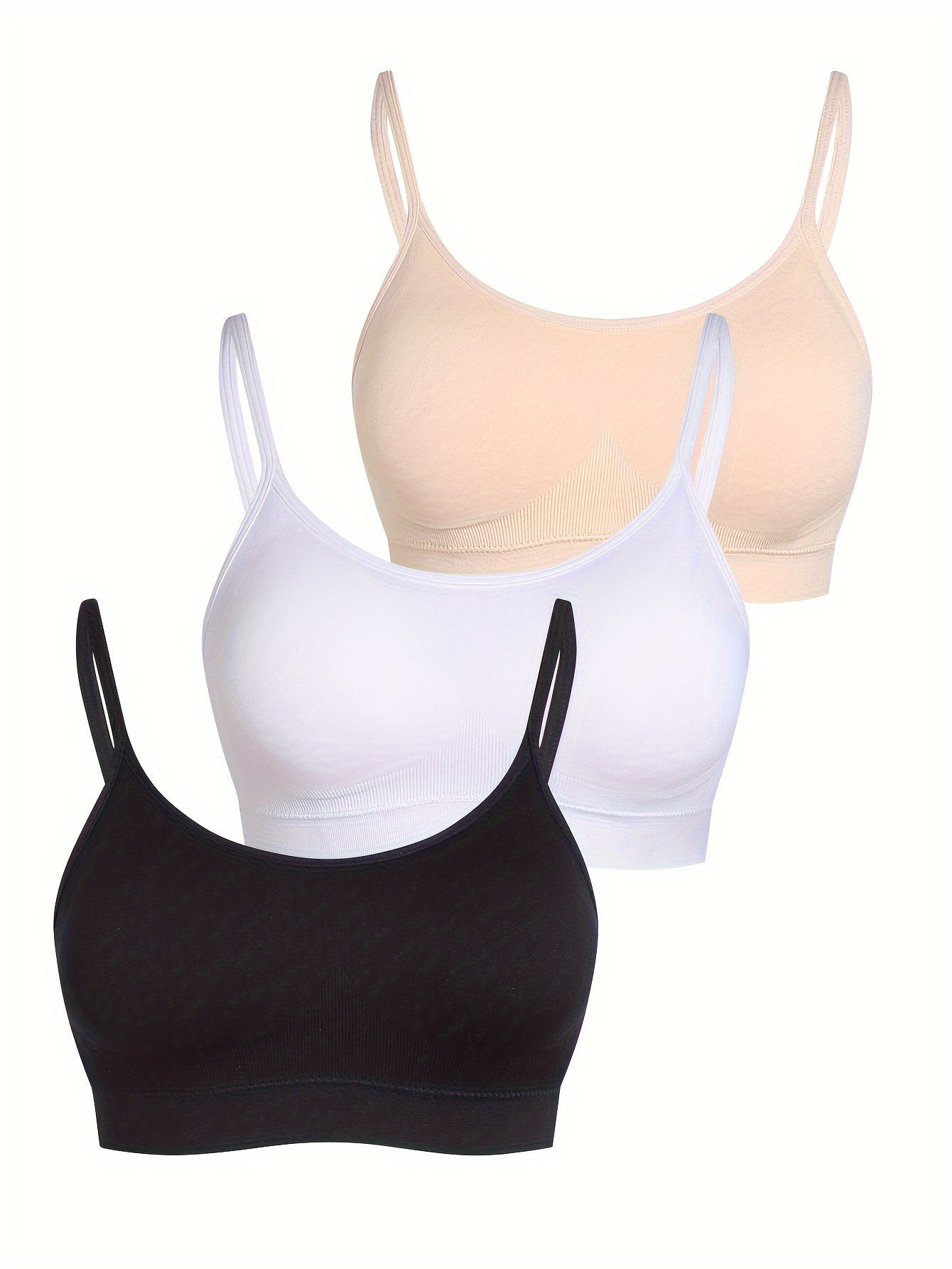 3 Pack Seamless Sports Bra Set Plus Size High Stretch Comfort Wireless Yoga