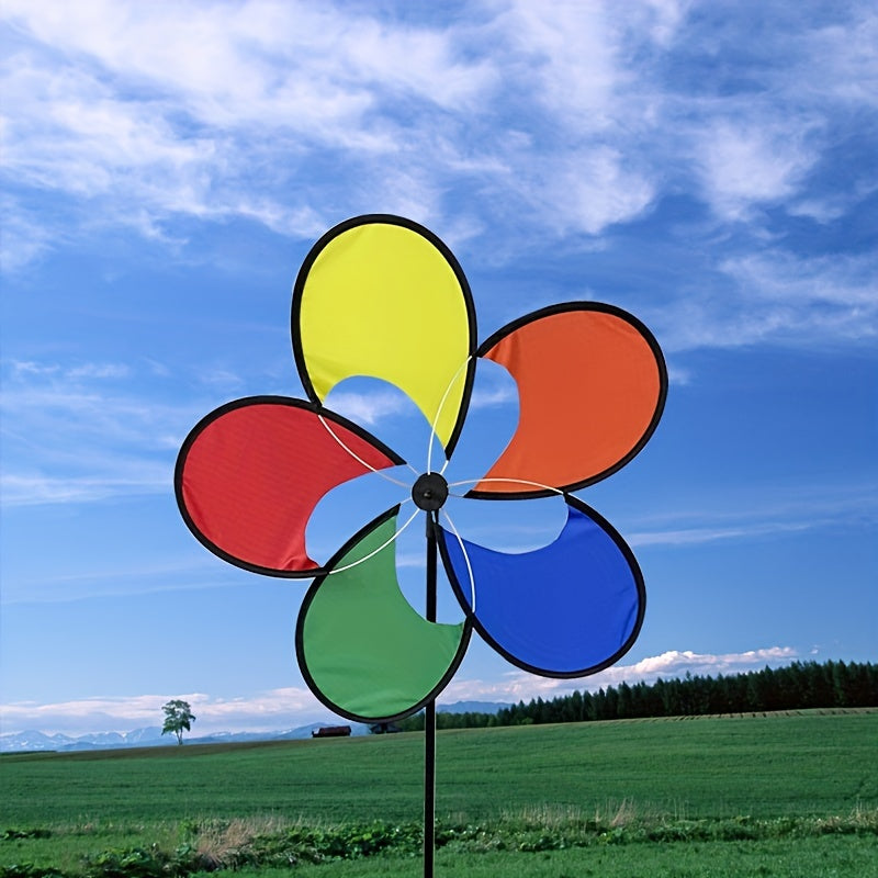 Colorful Rainbow Outdoor Windmill Spinner for Garden Yard