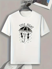 Men's Umbrella Print Graphic T-shirt for Summer