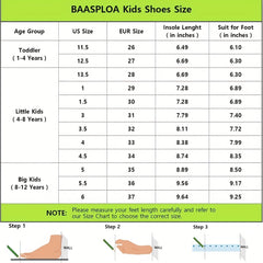 Baasploa Kids' Breathable Knit Sneakers Lightweight Cushioned Shoes