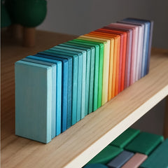 Colorful Wooden Domino Puzzle Toy Educational Building Blocks