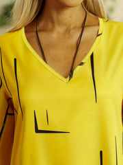 Women's Plus Stripe Print Long Sleeve V Neck Dress
