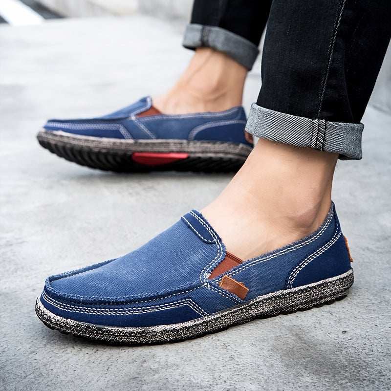 Men's Denim Slip-On Loafers Flat Shoes
