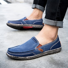 Men's Denim Slip-On Loafers Flat Shoes
