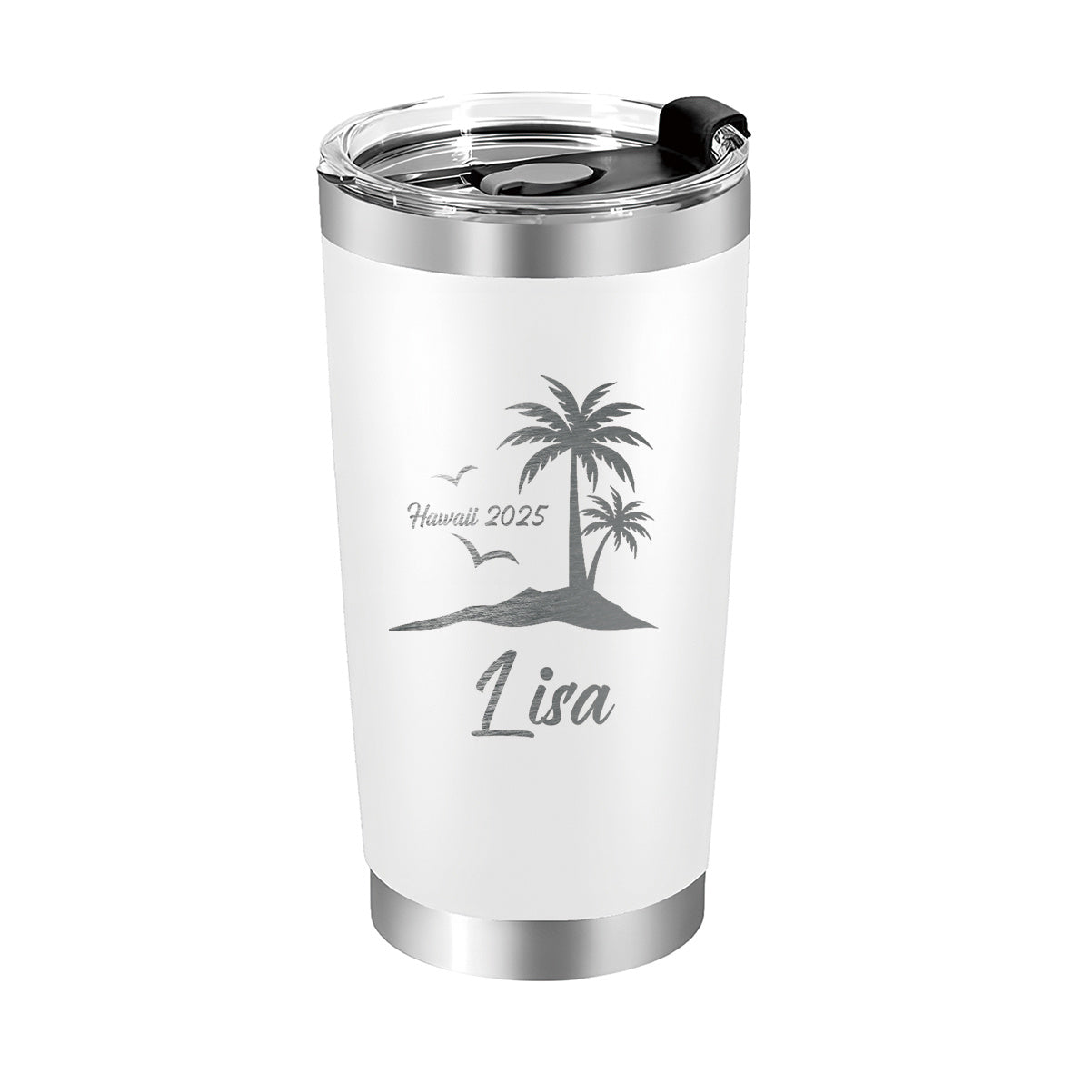 Personalized 20oz Stainless Steel Coffee Mug w/ Lid - Ideal Gift for Men & Women