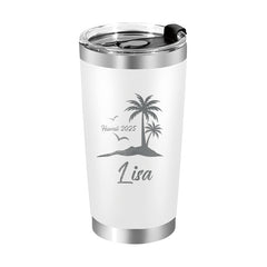 Personalized 20oz Stainless Steel Coffee Mug w/ Lid - Ideal Gift for Men & Women