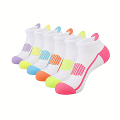 AceFine 6 Pairs Colorblock Ankle Socks for Women