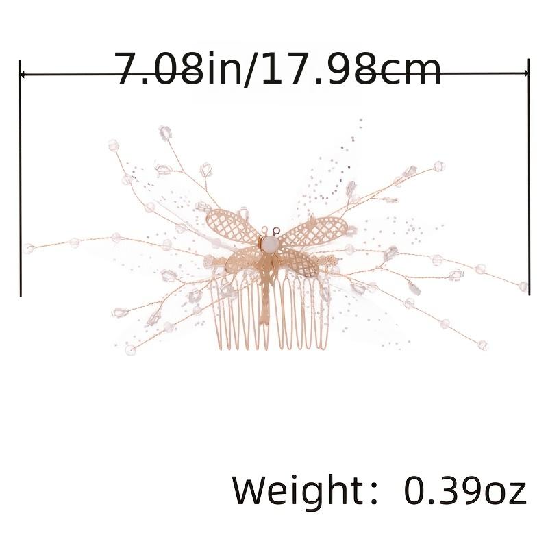 Crystal Dragonfly Hair Comb Pin Band For Women Bride Party Wedding Bridal Hair