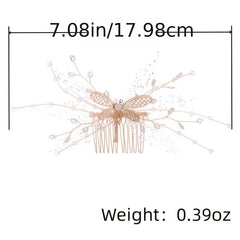 Crystal Dragonfly Hair Comb Pin Band For Women Bride Party Wedding Bridal Hair