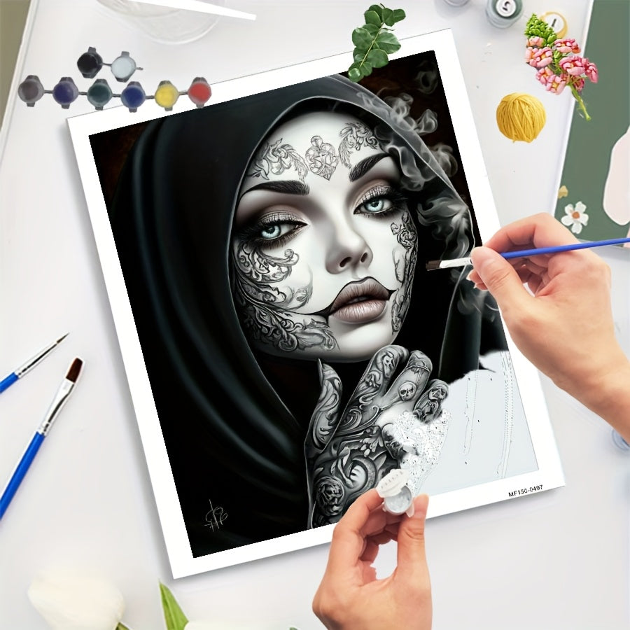 DIY Paint by Numbers Kit of the Dead Makeup for Beginners Hand Painted Craft