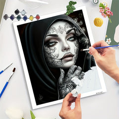 DIY Paint by Numbers Kit of the Dead Makeup for Beginners Hand Painted Craft