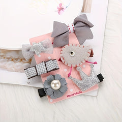 6pcs Cartoon Hair Accessories Set Princess Hairpin Headwear For Girls
