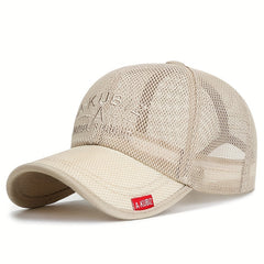 Men's Mesh Baseball Cap Breathable Dad Hat Outdoor Fishing Snapback Trucker Cap