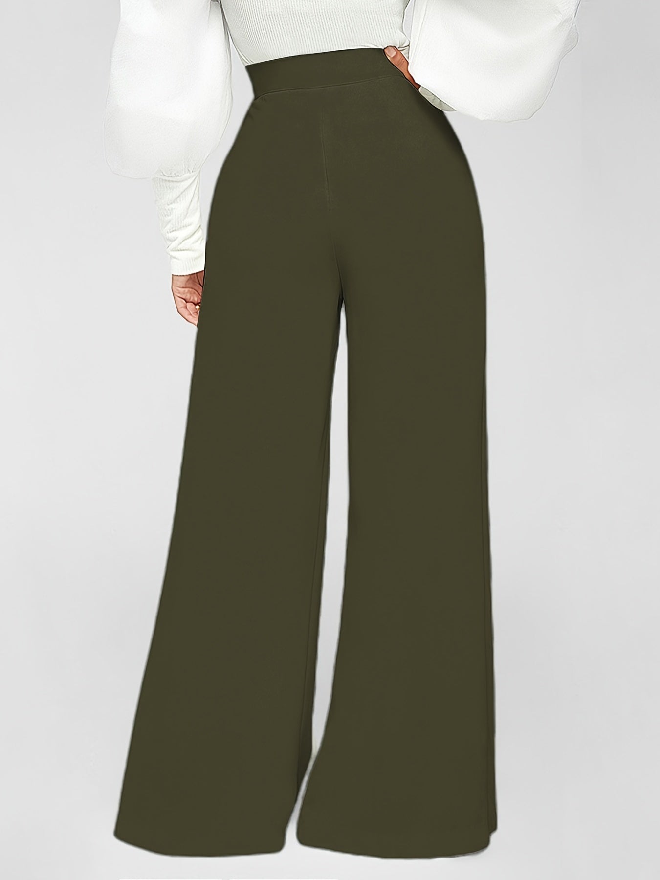 Flared Leg High Waist Pants Loose Casual Women's Clothing