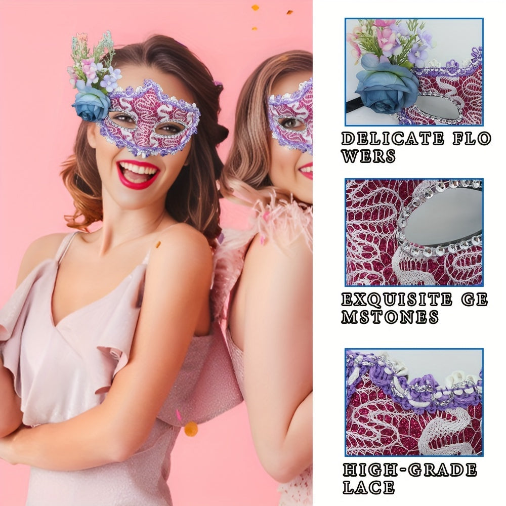 2pcs Bohemian Masks - Purple Polypropylene - Masquerade & Halloween Parties
