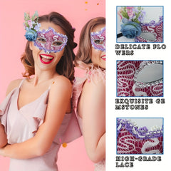 2pcs Bohemian Masks - Purple Polypropylene - Masquerade & Halloween Parties
