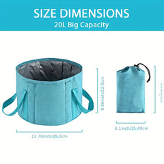 20L Collapsible Foot Bath Basin Handle Portable Leak proof Tub