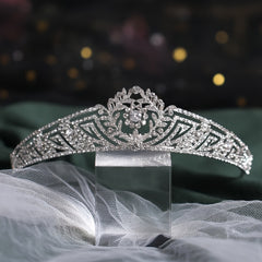 Royal Wedding Tiara Bridal Headpiece Zircon Plated Golden Gift