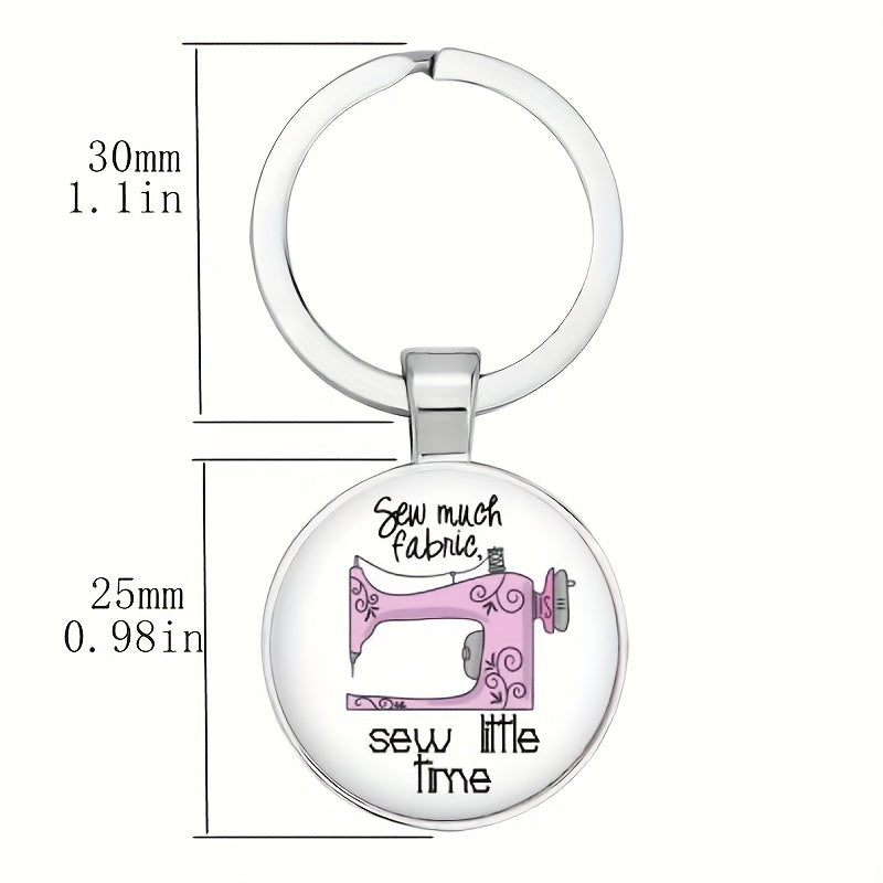 Retro Sewing Machine Keychain Necklace Bag Charm Jewelry