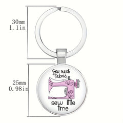 Retro Sewing Machine Keychain Necklace Bag Charm Jewelry