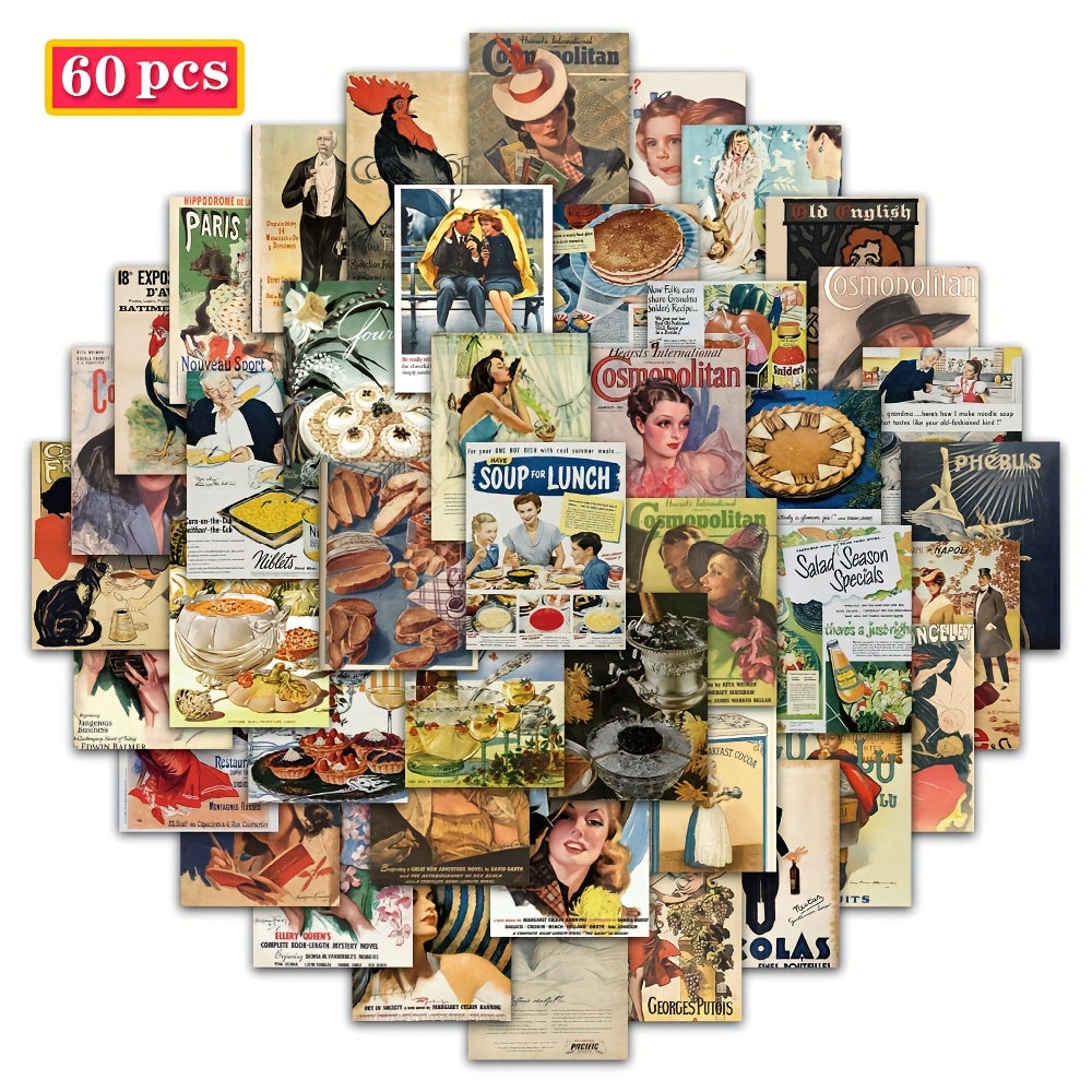 Vintage European & American Style Poster Stickers & Cartoon Vinyl Decals