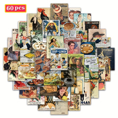 Vintage European & American Style Poster Stickers & Cartoon Vinyl Decals