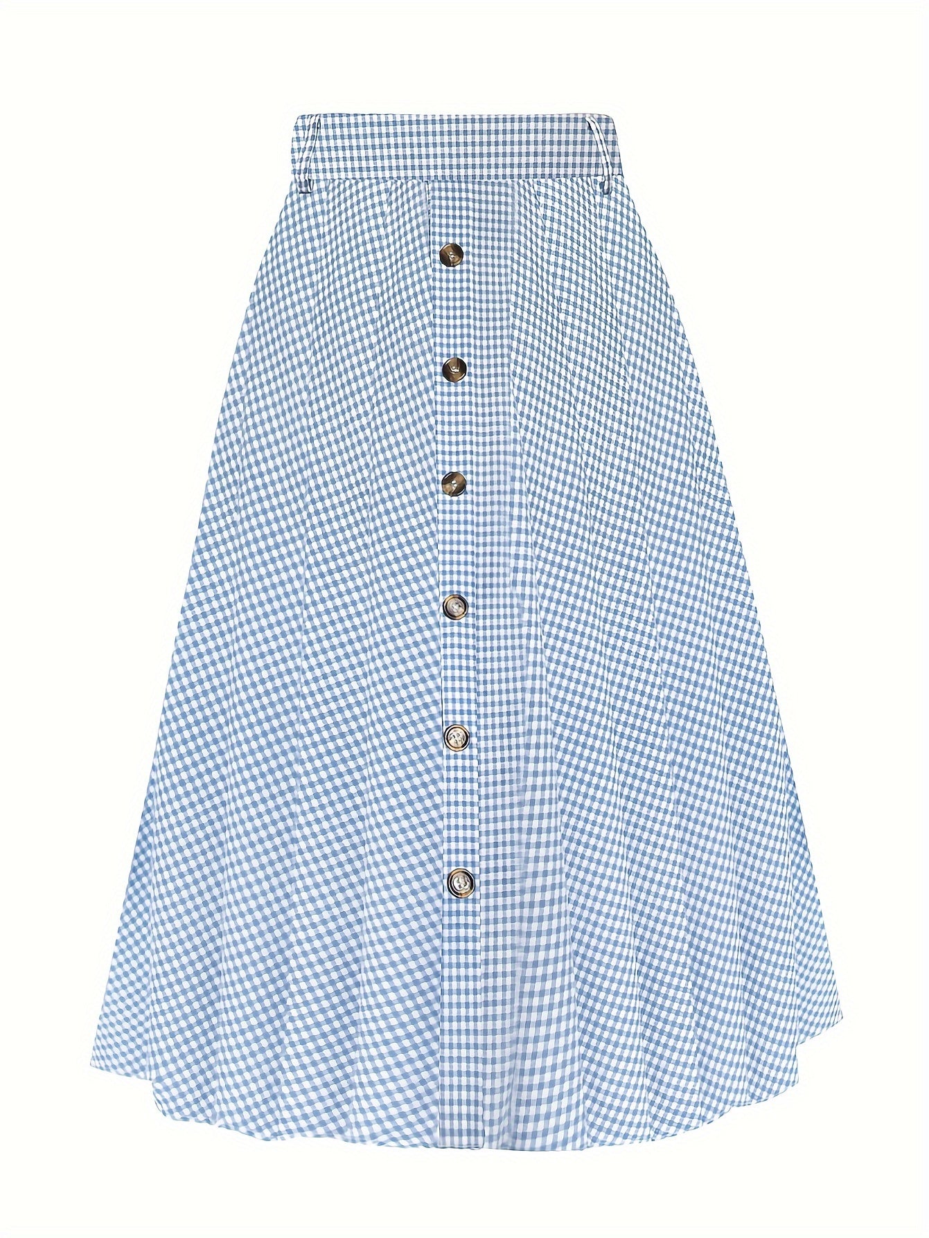 Women's Plus Plaid Print High Rise A line Maxi Skirt