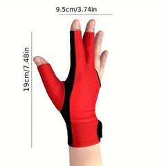 Breathable 3 Finger Snooker Gloves for Billiards - Non Slip