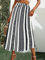 Geo Pattern A-line Skirt for Summer & Spring