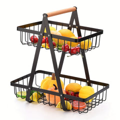 Double Layer Storage Basket for Kitchen, Living Room
