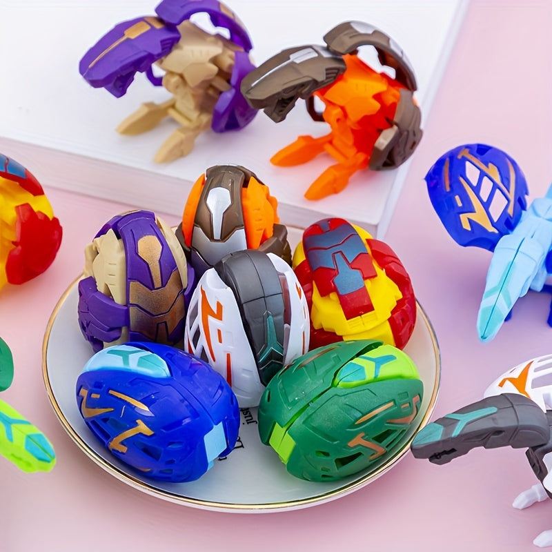 Easter Dinosaur Eggs 7-Piece Transforming Robot Toy Set