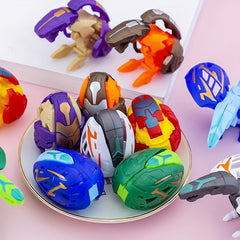 Easter Dinosaur Eggs 7-Piece Transforming Robot Toy Set