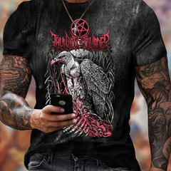 Eagle Pattern Print Men's Short Sleeve Comfy T shirt Graphic Tee