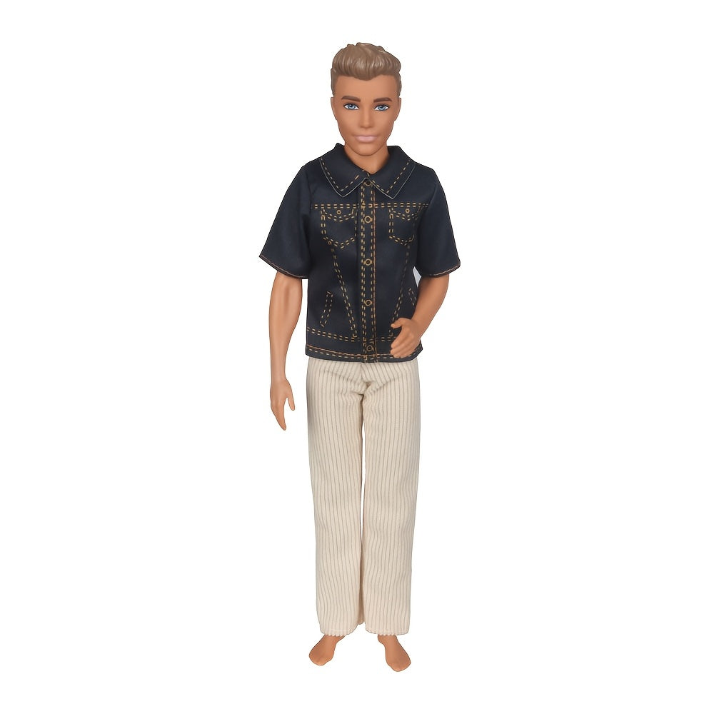6pcs Doll Clothes 3 Tops And 3 Pants Trousers Shirt Outfit