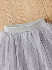 Girls Cotton Footless Leggings With Mesh Tutu Skirt For Winter