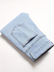 Men's Slim Fit Ripped Jeans Distressed Denim Pants