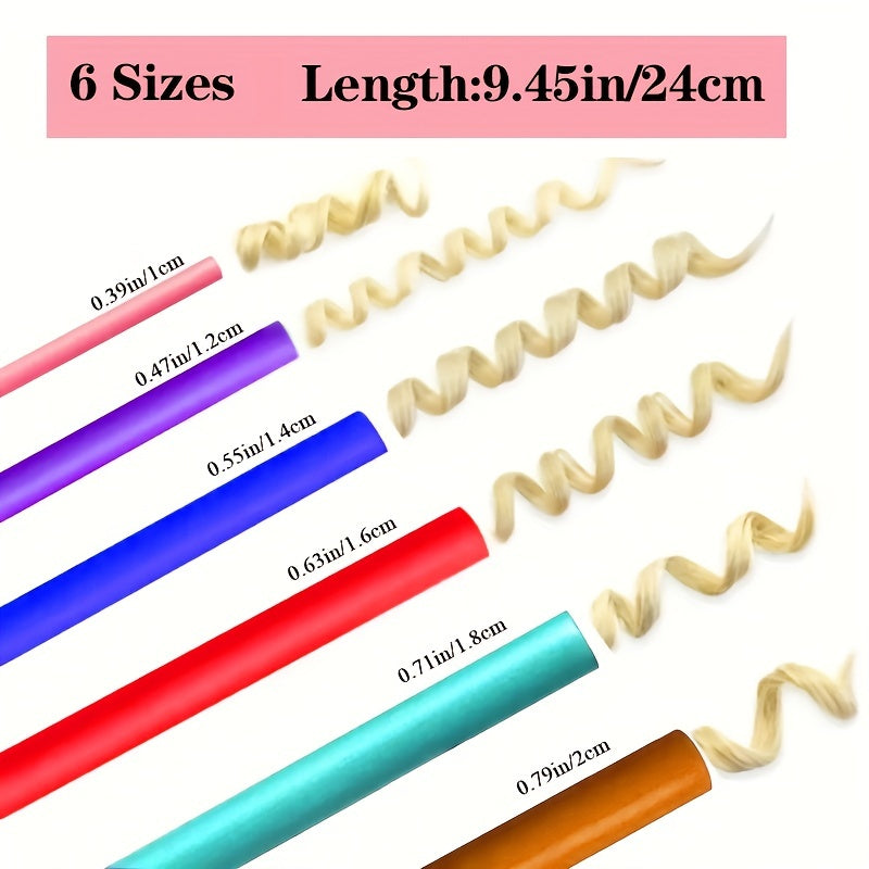 Hair Styling Tool Kit: 10 Foam Curling Rods + Rat Tail Comb