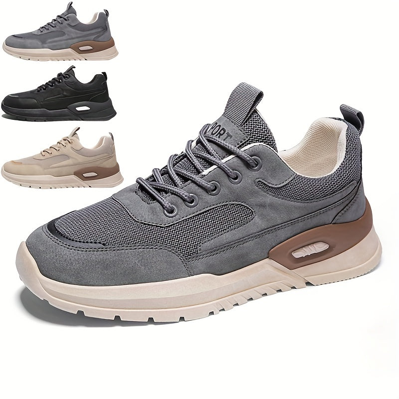 Men's Breathable Mesh Lace-up Walking Shoes Lightweight Anti-Skid Sneakers