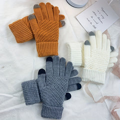 Adult Winter Knitted Gloves Unisex Warm Short Gloves for Women & Men