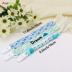 Personalized Baby Pacifier Clip Pack of 3 Handcrafted Baby Dummy Leash