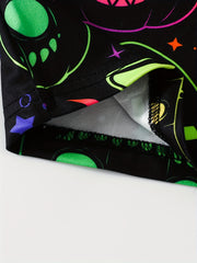 Girls Halloween 2pcs Pajamas Set Pumpkin Bats Print Long Sleeve