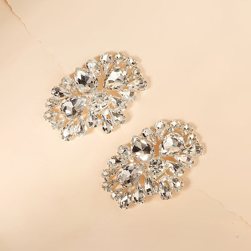 Crystal Shoe Clips Rhinestone Shoe Buckles Women DIY Shoe Decoration
