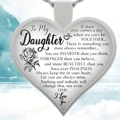 Love Heart Crystal Pendant Necklace for Daughter