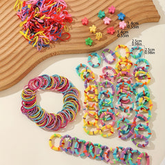 410pcs Colorful Elastic Ponytail Holder Hair Styling Kit