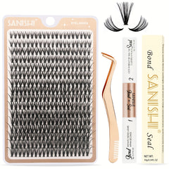 320pcs Natural DD Curling False Eyelash Extension Kit with Lash Curler