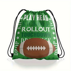 Rugby Pattern Drawstring Bag for Sports Gym Fitness