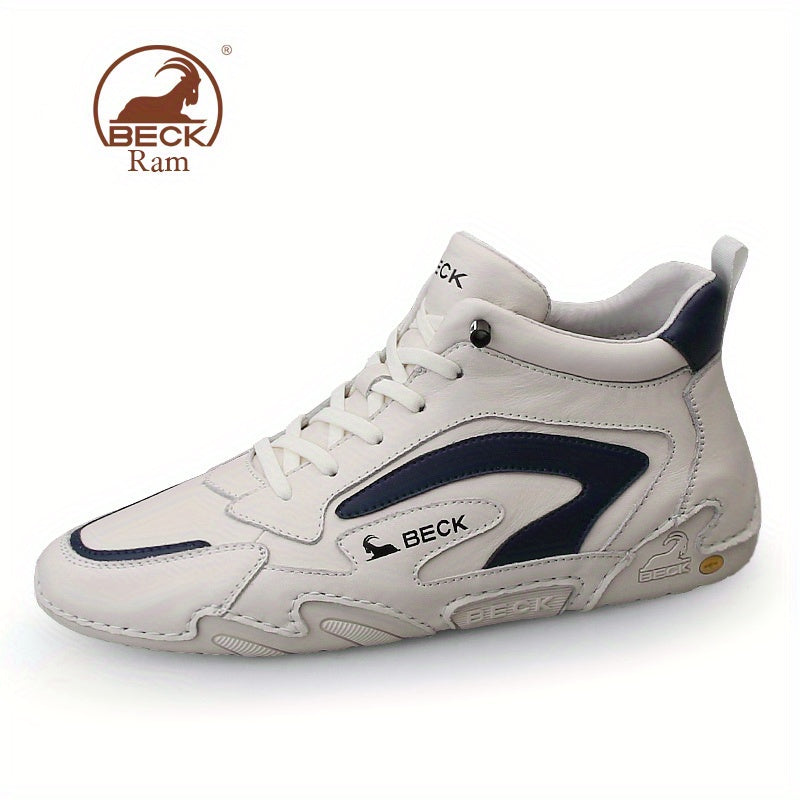 Men's Block Leather High Top Sneaker Waterproof Shoes