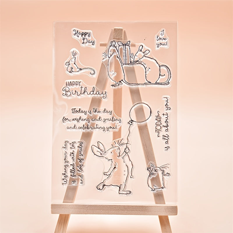 Cute Rabbit Transparent Silicone Stamps for Card Making DIY Scrapbooking